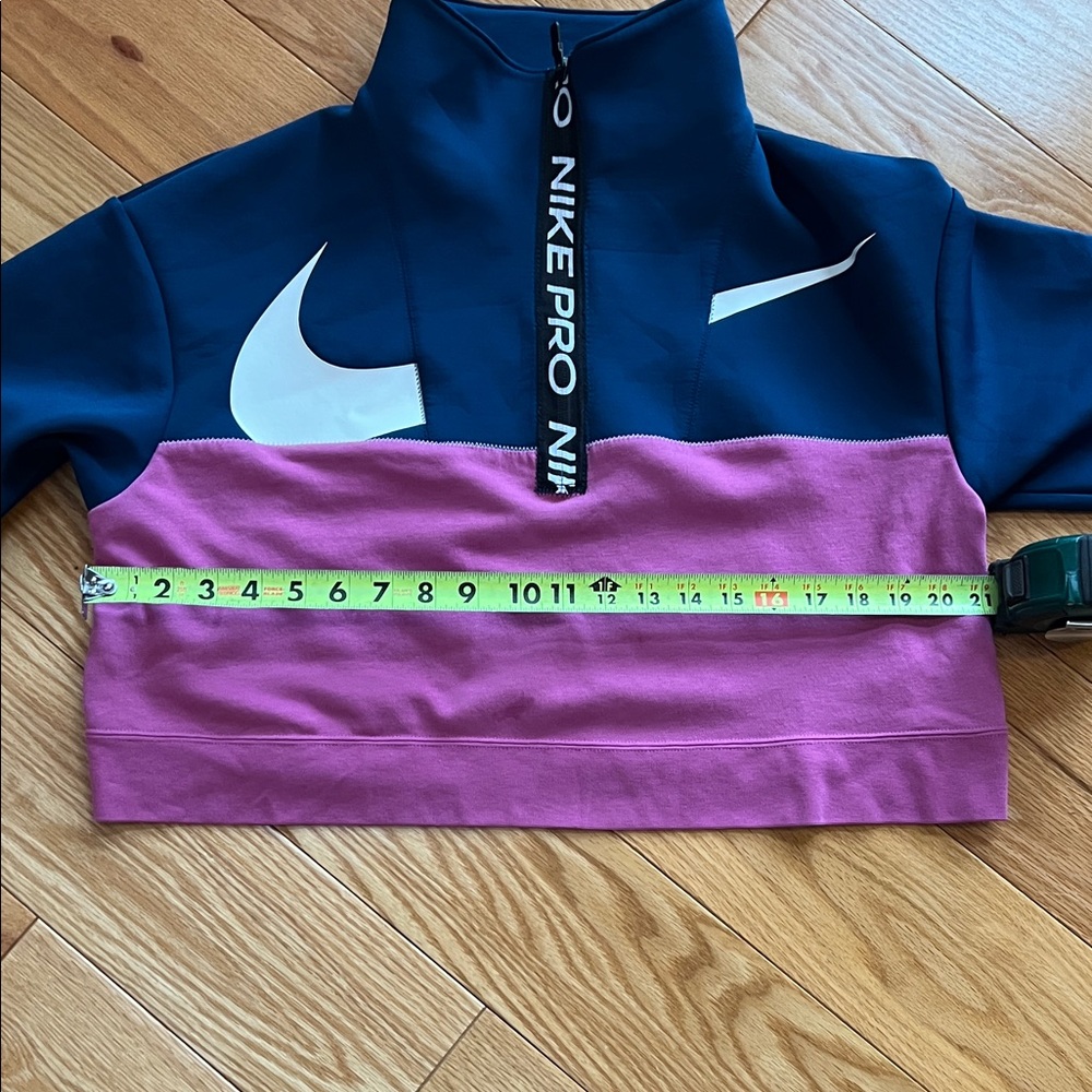 Nike Dri-FIT cropped Blue dry fit athletic Top with. Zip up neck - Picture 7 of 7